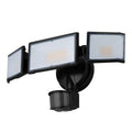 White LED human body induction security flood light with motion sensor showing wall mounting bracket