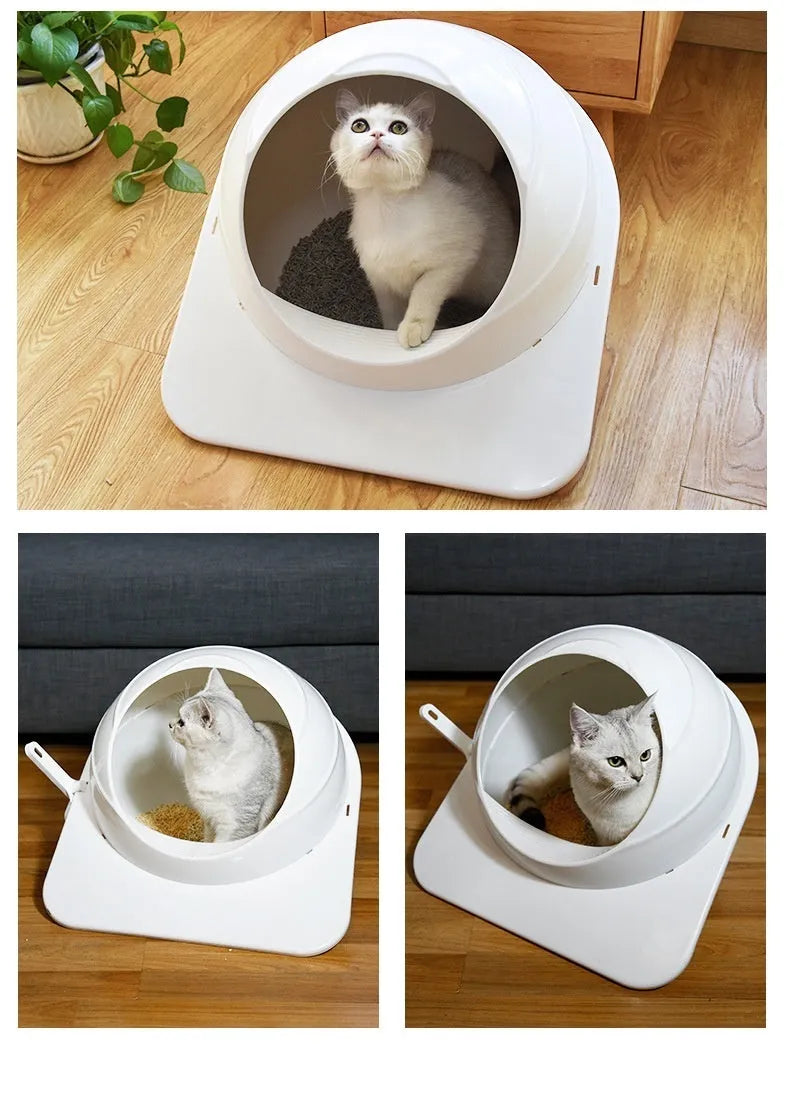 Large fully enclosed cat litter box in Ariston colour made from PP plastic with scoop included