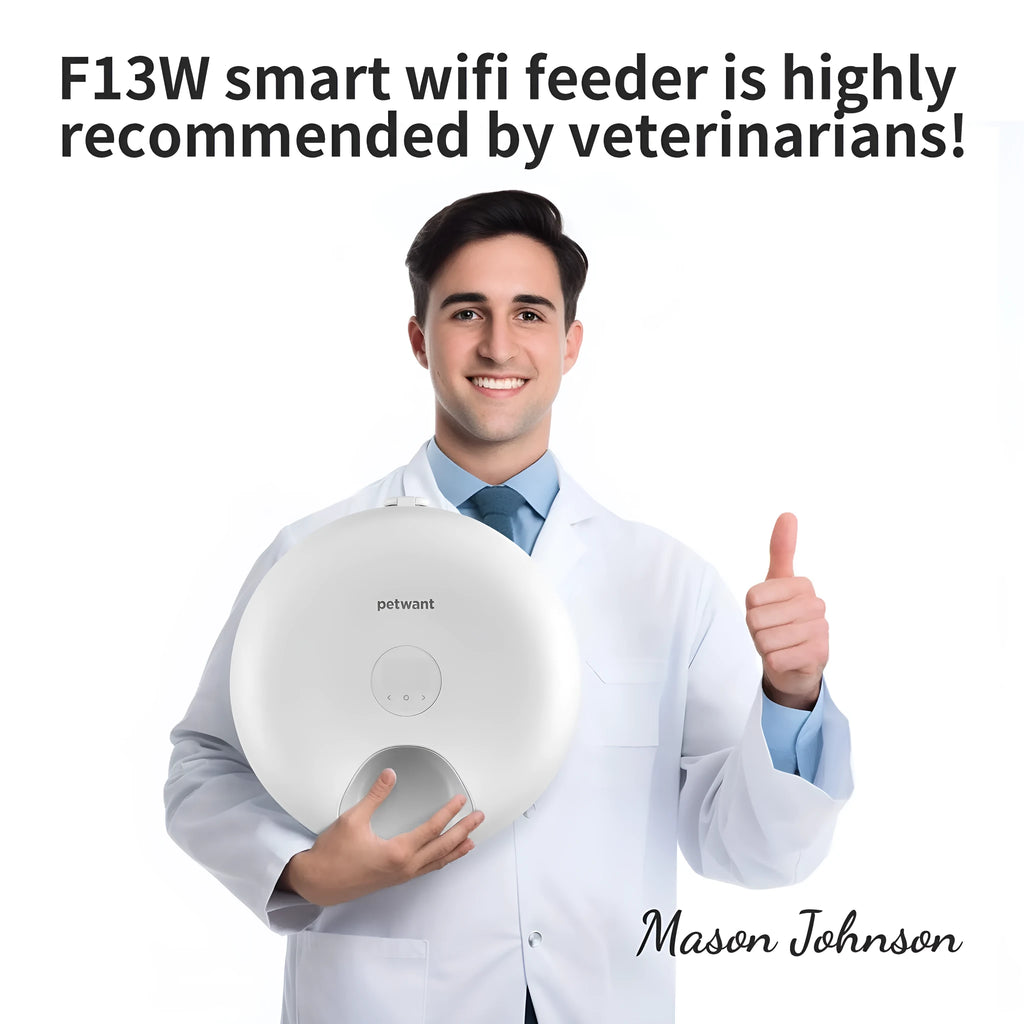 Donut Frost WiFi 6-meal automatic cat food dispenser with app control, two ice packs, and removable tray