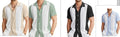 Striped Hawaiian shirt for men in slim-fit cardigan style, available in multiple colours