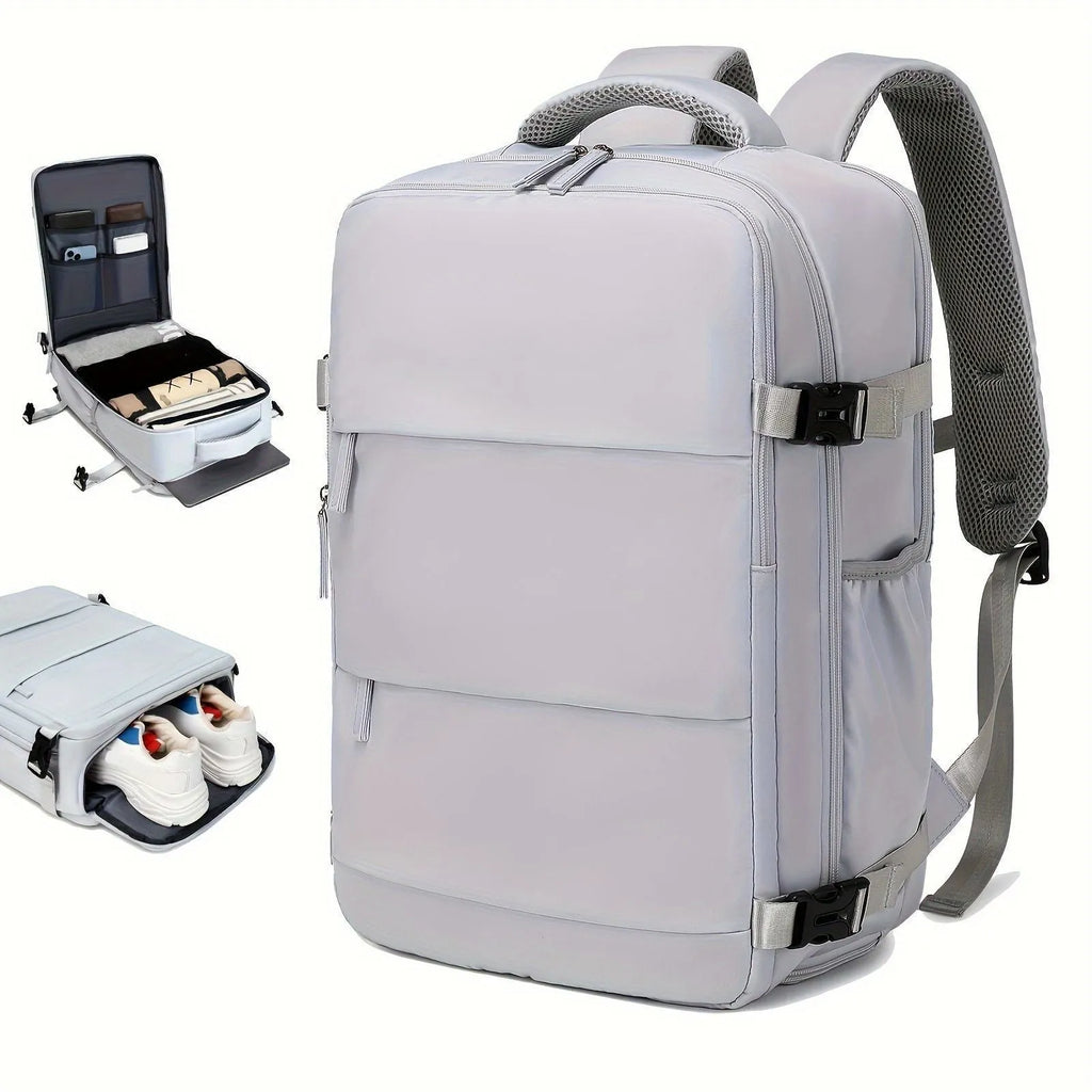 Large capacity multifunctional luggage backpack for men in black 235 simple, nylon, 20-35L capacity