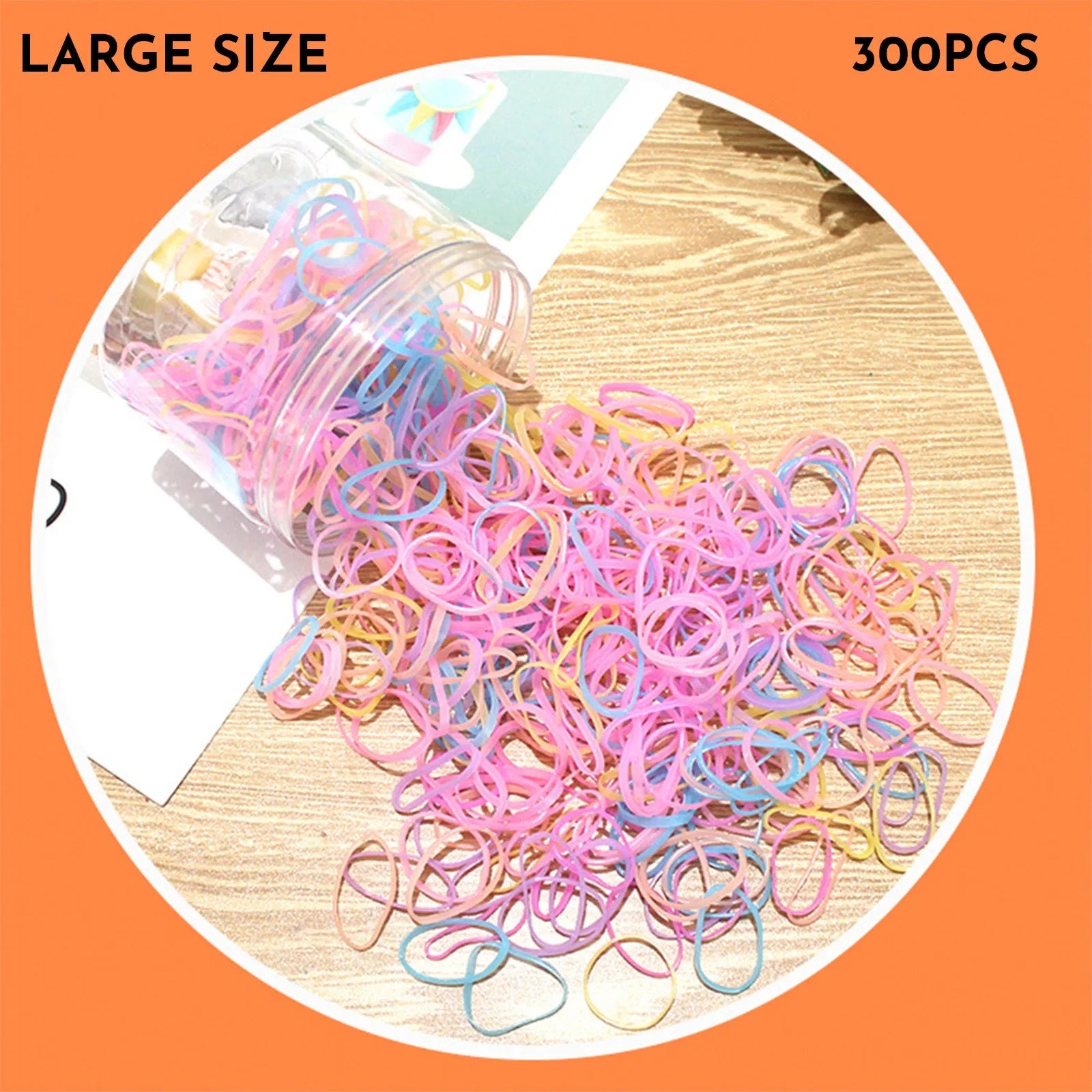 Multi-colour TPU baby hair ties in a reusable container, 300 or 600 pack for toddlers and girls with thin hair