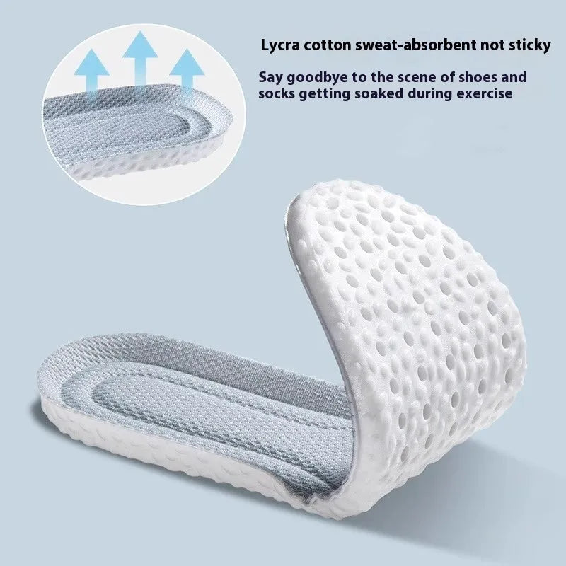 Breathable grey, black, and orange PU sports insoles designed to be cut to fit shoe sizes UK 35 to 46.
