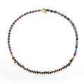 Amethyst round beads stone bracelet with garnet, handmade, unisex, purple colour, geometric shape