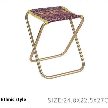 Black aluminium alloy folding camping stool shown in folded and unfolded positions