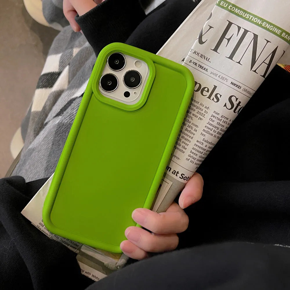 Frosted skin-feel silicone phone case in black for Apple iPhone, full-cover TPU design with camera cutout