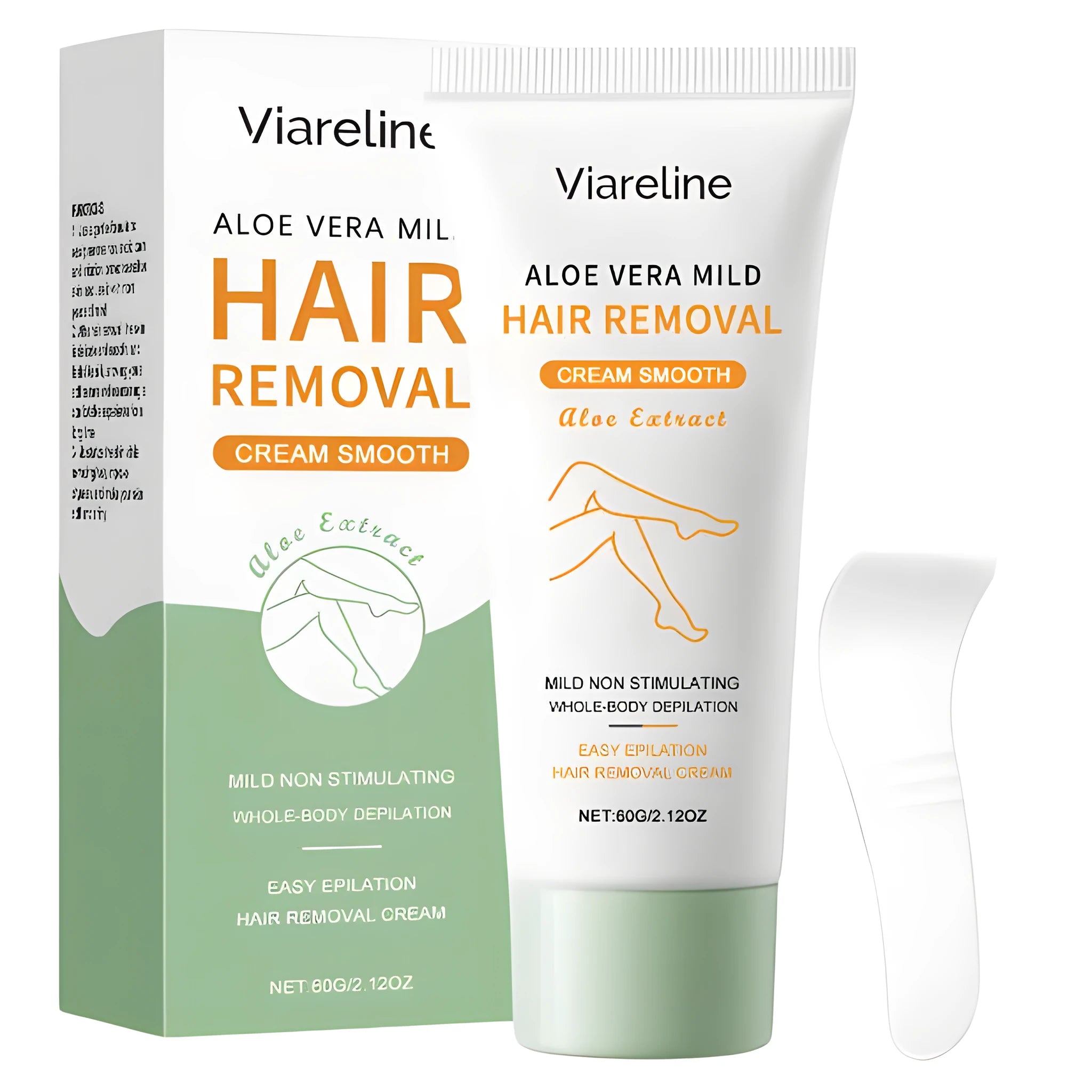 Aloe vera moisturizing hair removal cream tube with shea butter and witch hazel for gentle sensitive skin hair removal