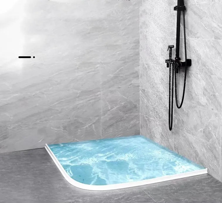 TPE silicone bathroom waterproof strip in black, white and grey colours for shower room sealing