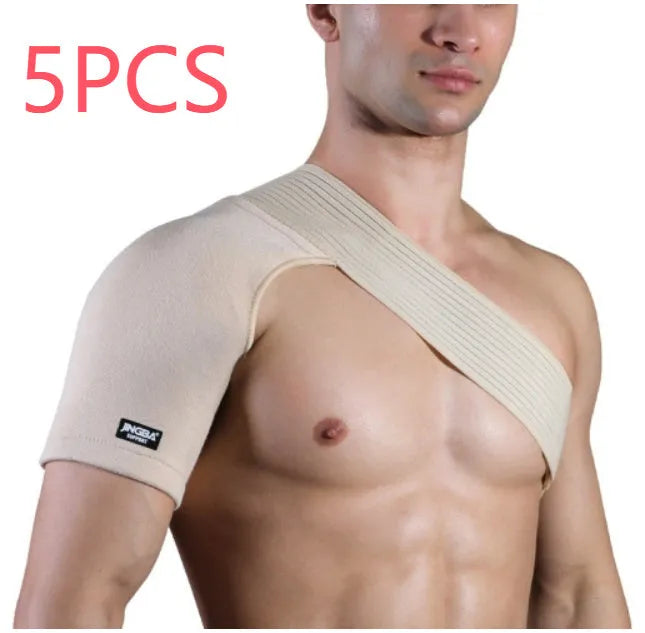 One shoulder pressure support strap in skin colour, adjustable, for weightlifting basketball running and outdoor sports