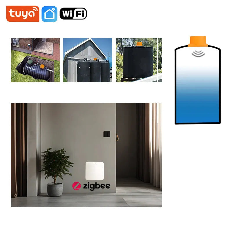 Moray wireless fluid level monitor sensor for remote water and oil tank monitoring via smartphone app