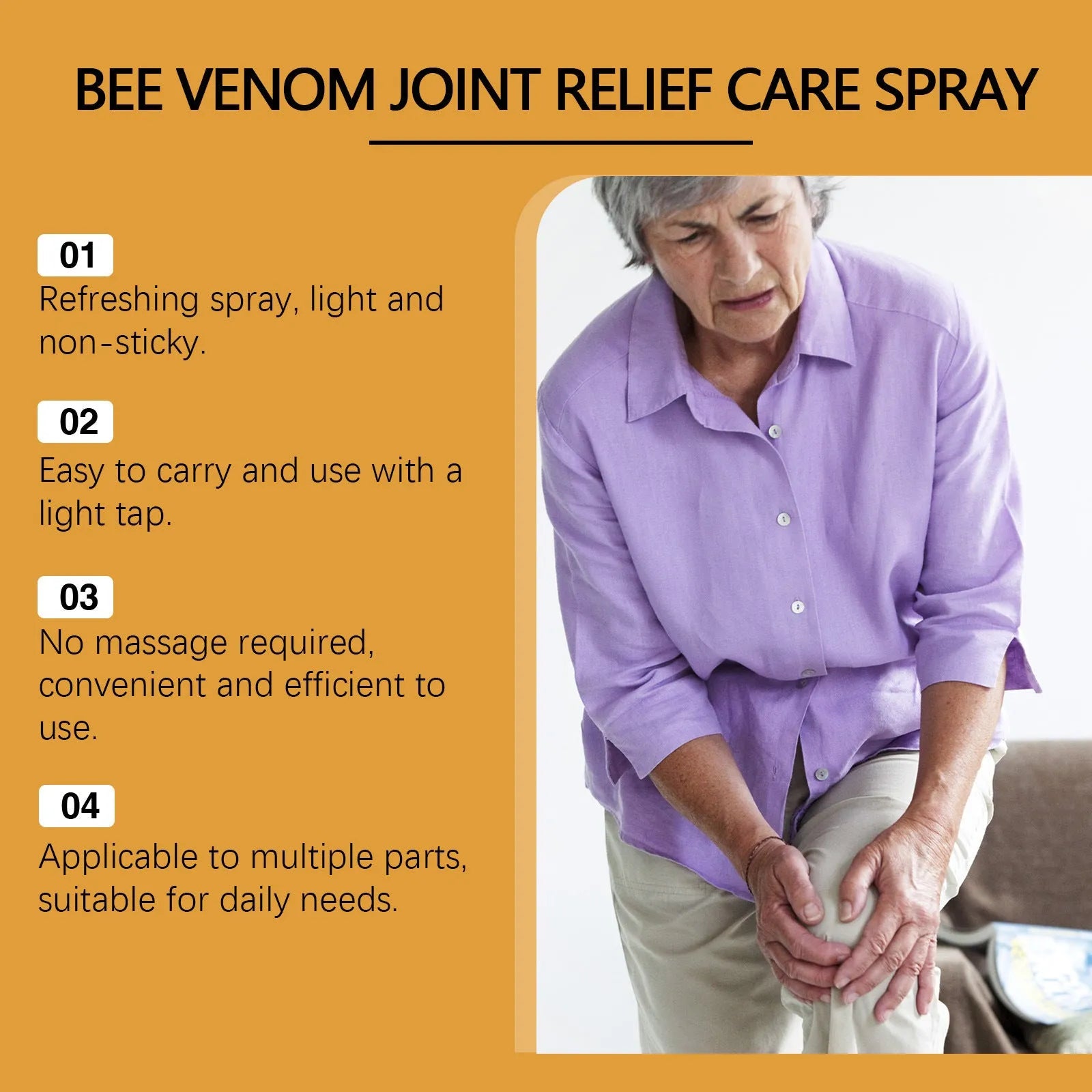 20ml body care spray bottle with menthol, bee venom, and arnica for daily nourishing skin care