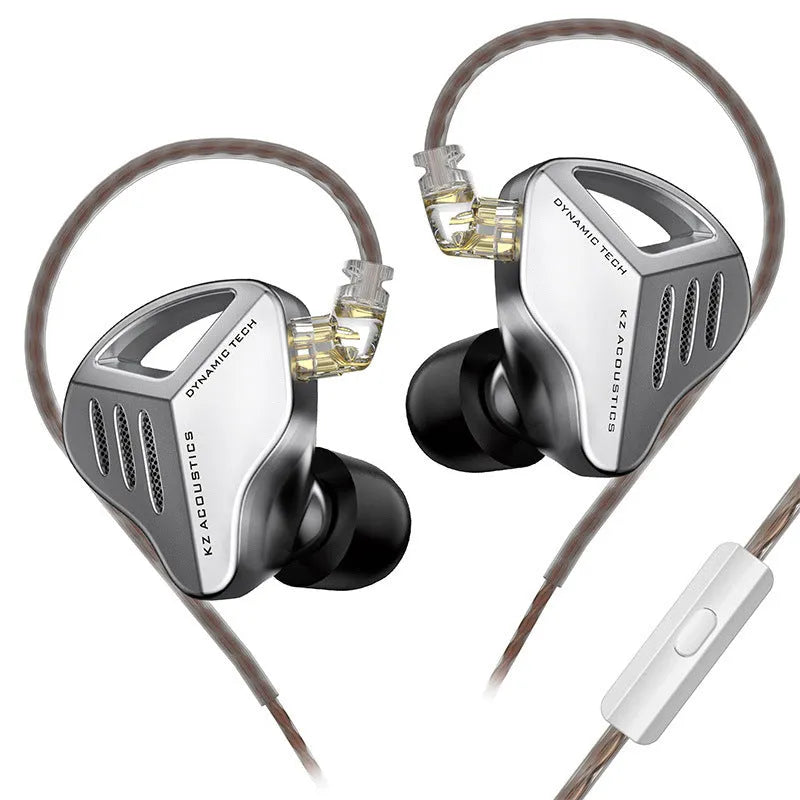 KZ ZAX in-ear headphones with hybrid ring iron driver, L-bend 3.5mm plug, and 1.25m cable