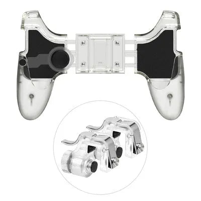 Black mobile phone auxiliary plug-in gamepad with wired connection and no vibration features