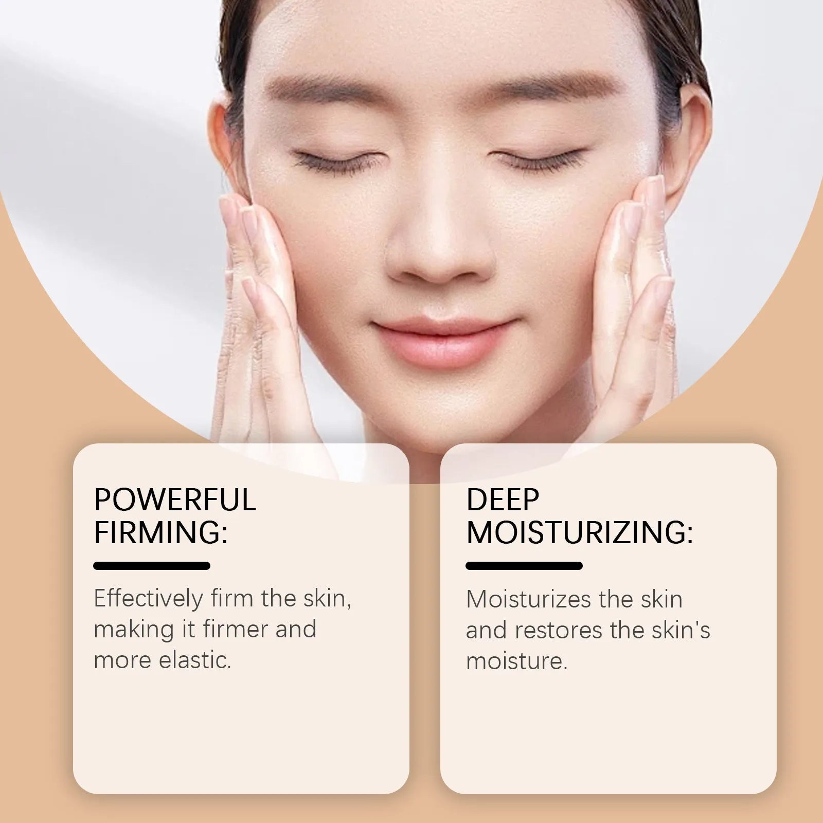 Anti-Aging Liquid Face Serum 30ml bottle with active ingredients hyaluronic acid, bee venom, botox