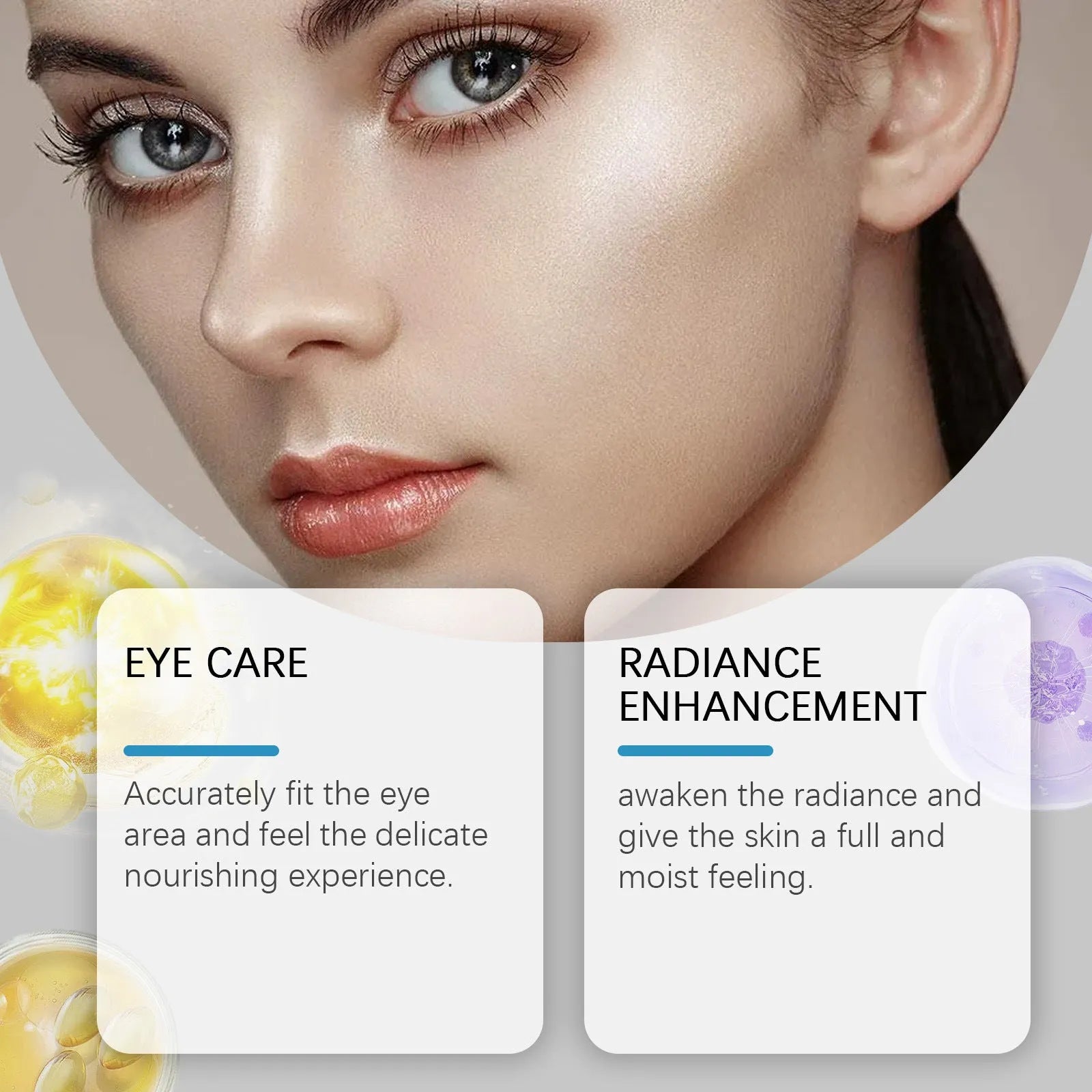 Micro needle eye mask patch single pair with hyaluronic acid and Centella asiatica extract for dark circles