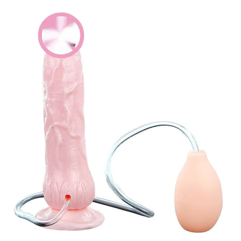 Flesh-coloured suction cup dildo showing strong base, 200mm long