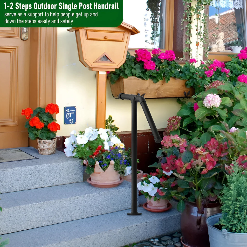 Black metal ladder support bracket for American minimalist household stairs