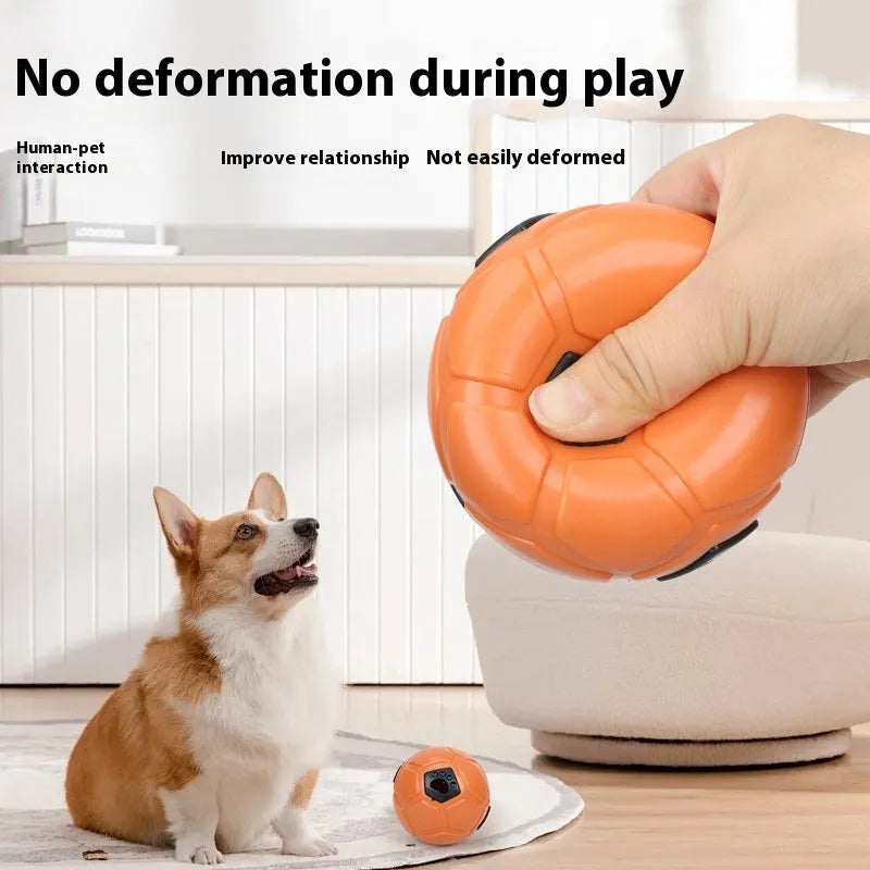 Orange TPR dog toy ball for nibbling and teeth grinding with textured surface