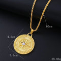 Gold-coloured geometric alloy pendant necklace for women with inlaid zircon stone details.