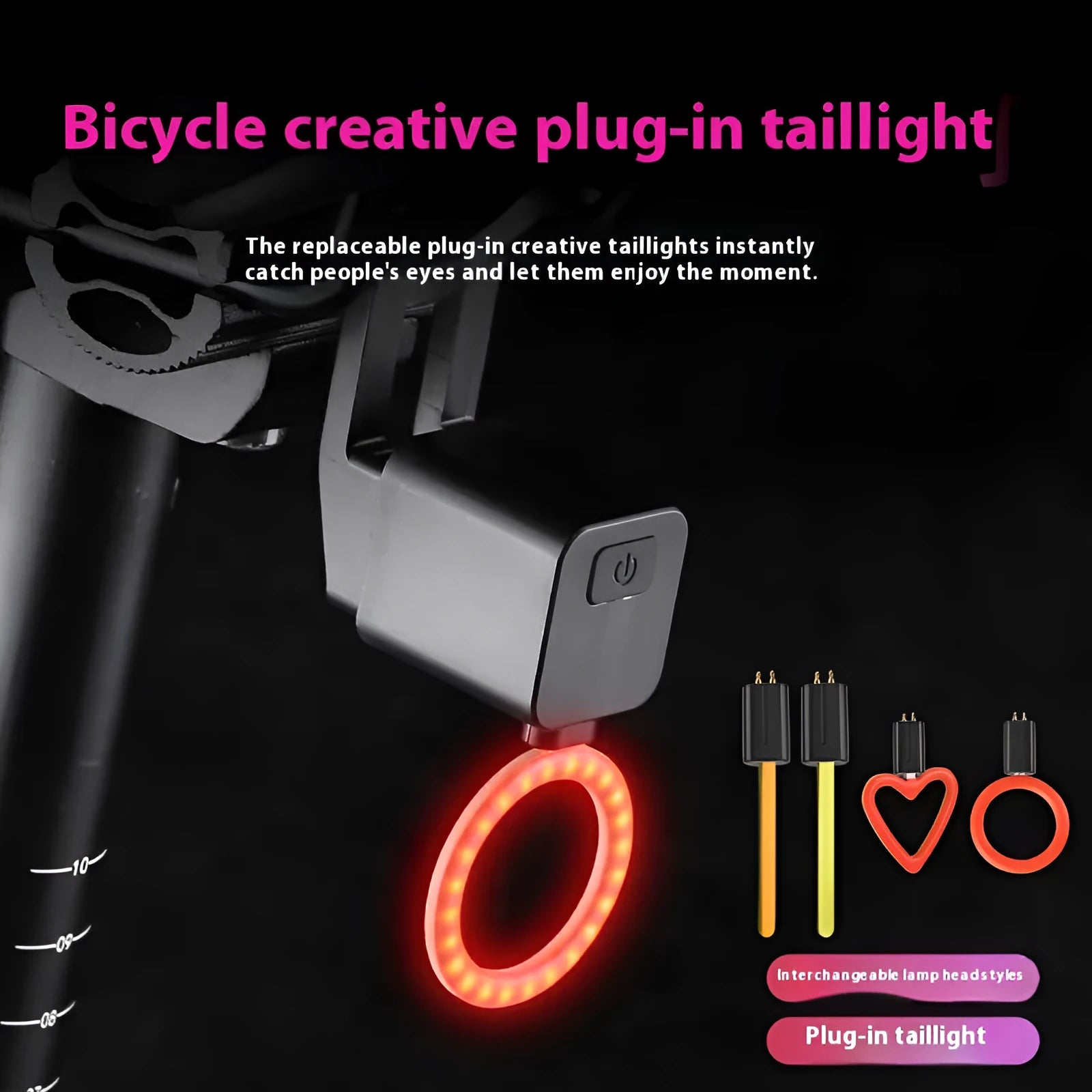 Bicycle running water plug taillight night riding safety indicator lamp attached to seat tube