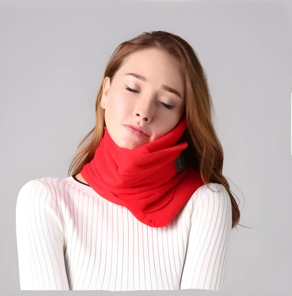 U-shaped support collar travel neck scarf in four colours with cotton filling moisture wicking fabric
