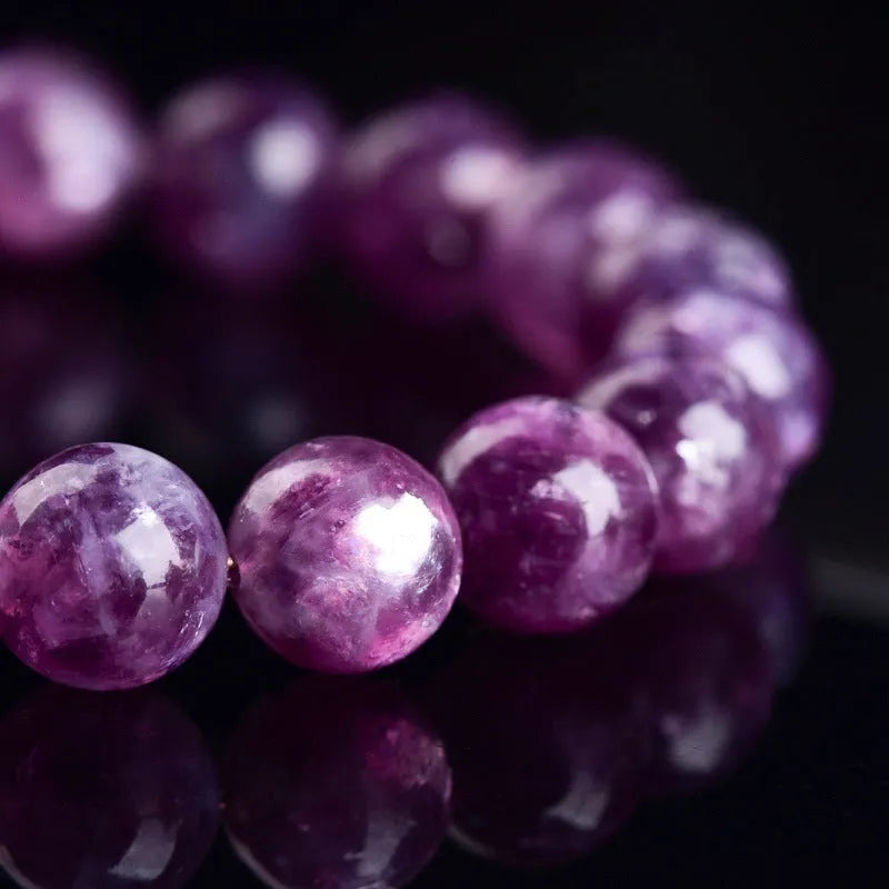Polished geometric crystal bracelet in 5A Purple with Korean-style unisex design