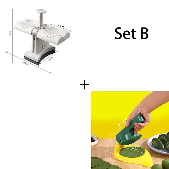 White double head dumpling mould with 304+PP construction and anti-slip base