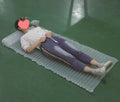 Outdoor camping airbed 200x60x5cm transparent inflatable sleeping mat on green grass