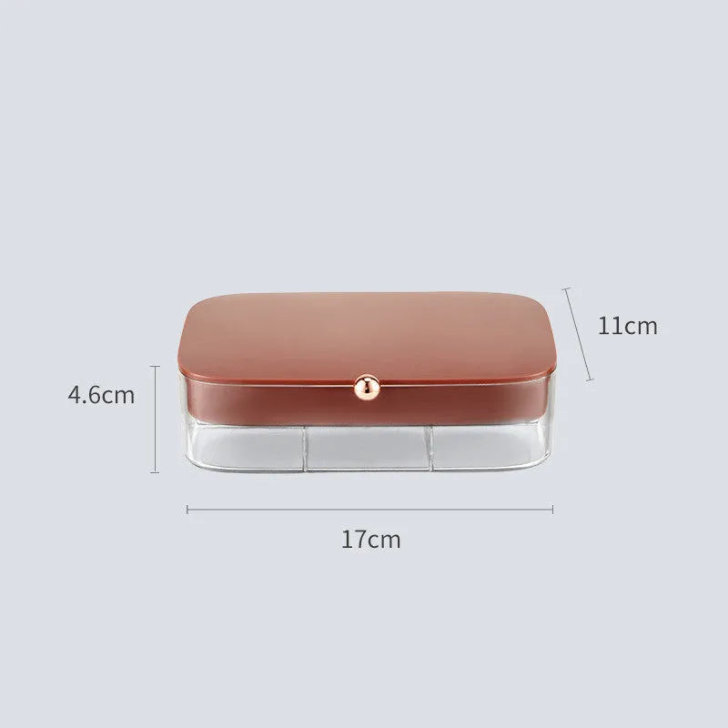 Jewellery storage box with multi-layer compartments in modern minimalist design