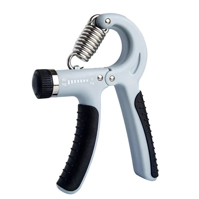 Adjustable counting gripper hand strengthener with PP body and TPR handles, black and red colour, 5-60kg resistance
