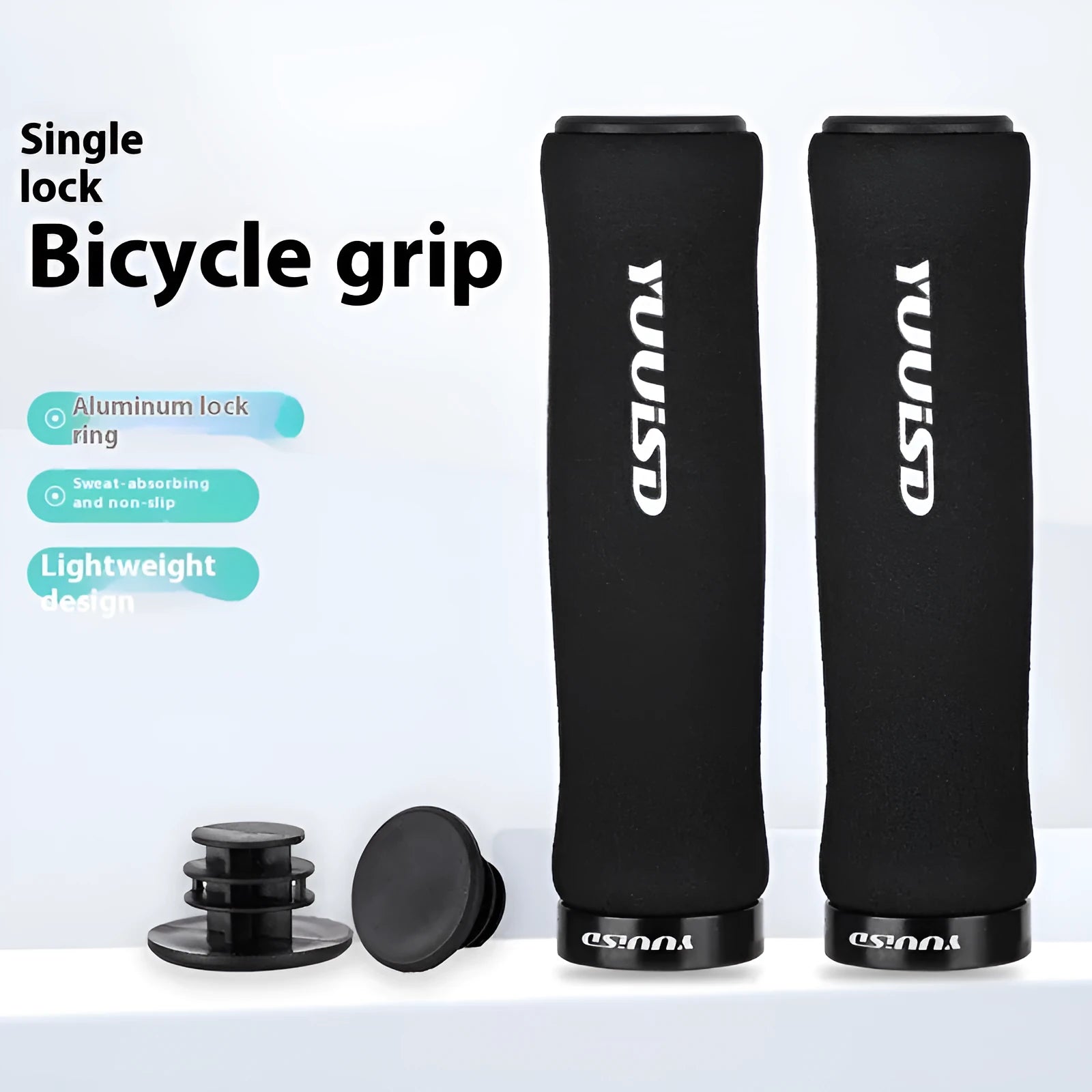 Ultra-light mountain bike sponge handle cover 41g black pair