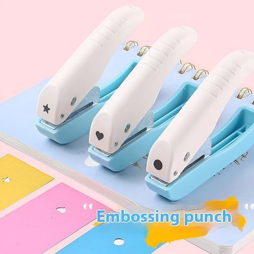 4mm manual embossing punching machine with love heart, star, and round decorative dies for paper craft projects