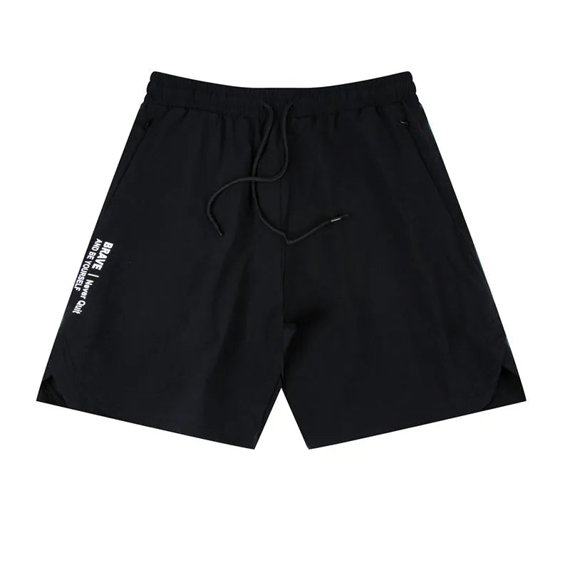 Men's quick-dry running shorts in nylon spandex contrast colour design available in black blue grey