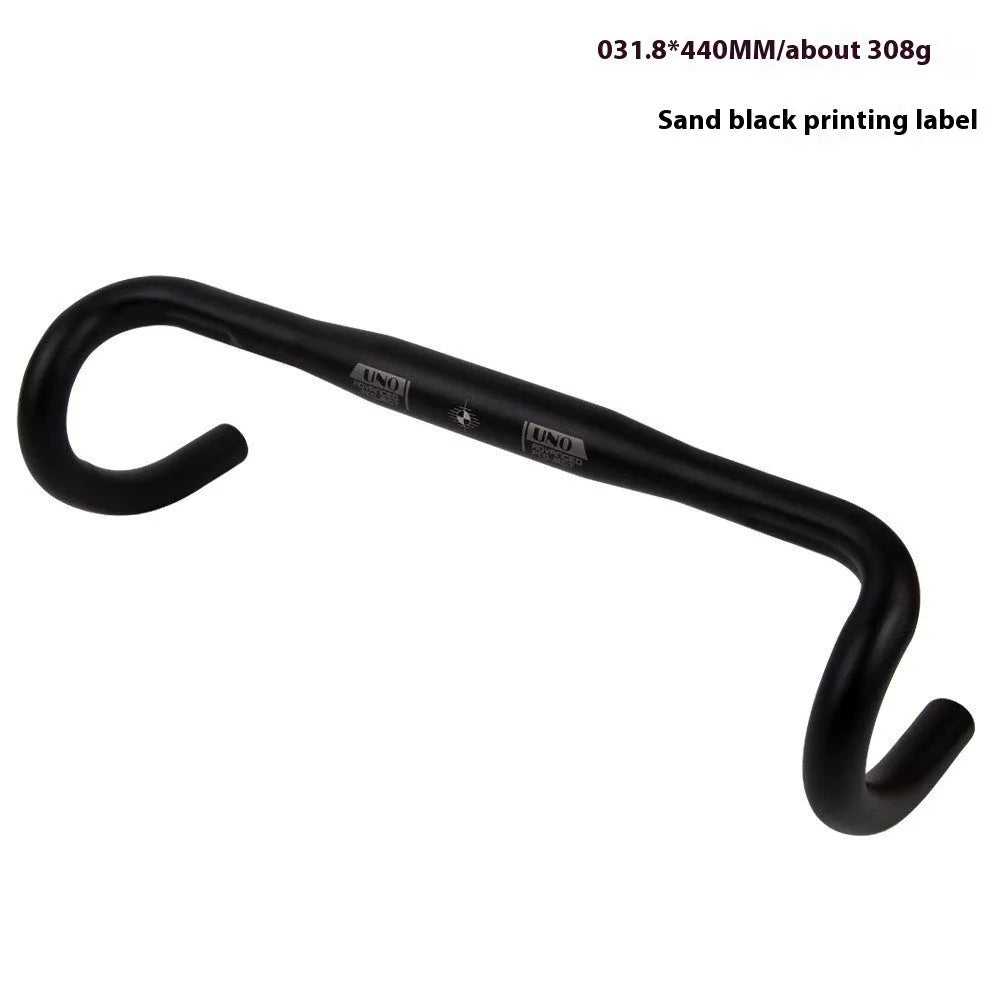 Black aluminium alloy road bike racing small bent handlebar 31.8mm clamp width option UNO marks