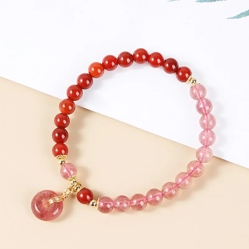 Natural crystal jade bracelet for women, green colour, handmade fresh style
