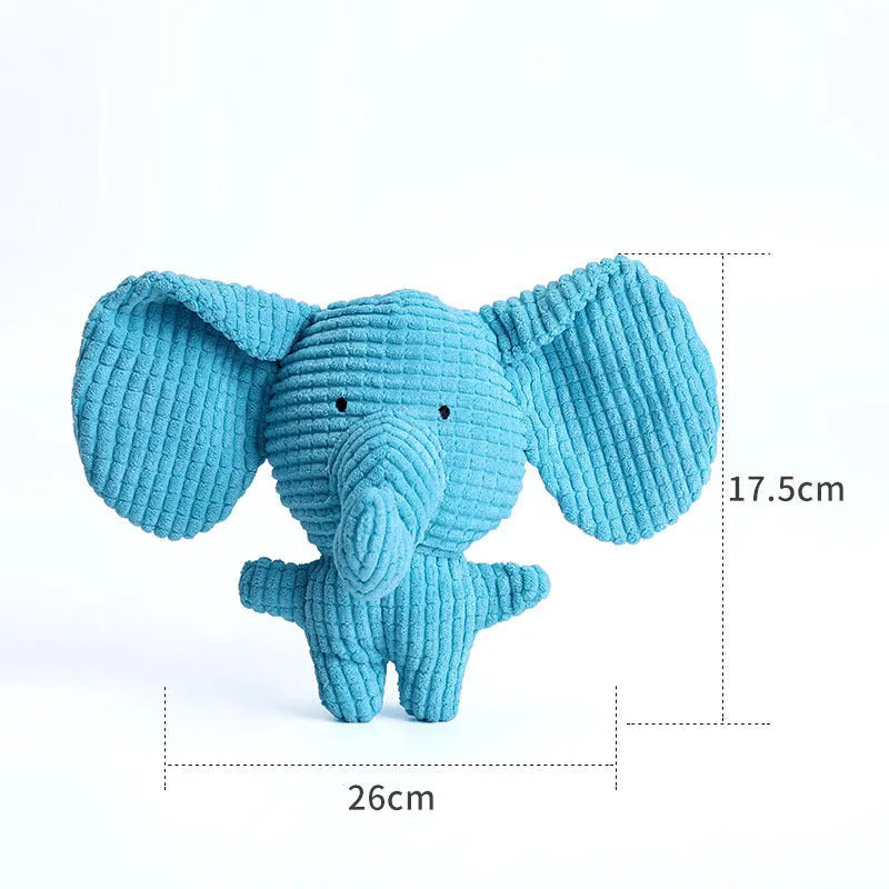 Cute animal shape plush squeaky chew toy for small medium dogs in bright colours
