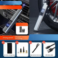 Wireless digital display car air pump with vacuum cleaner function and emergency lighting