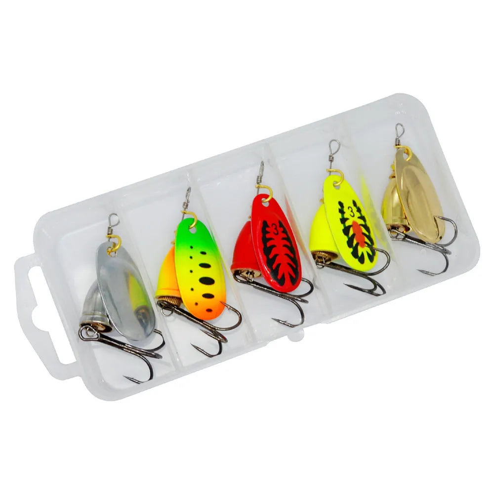 Composite rotating sequins copper bell fishing lure in seven colour options including gold, silver, and rose gold