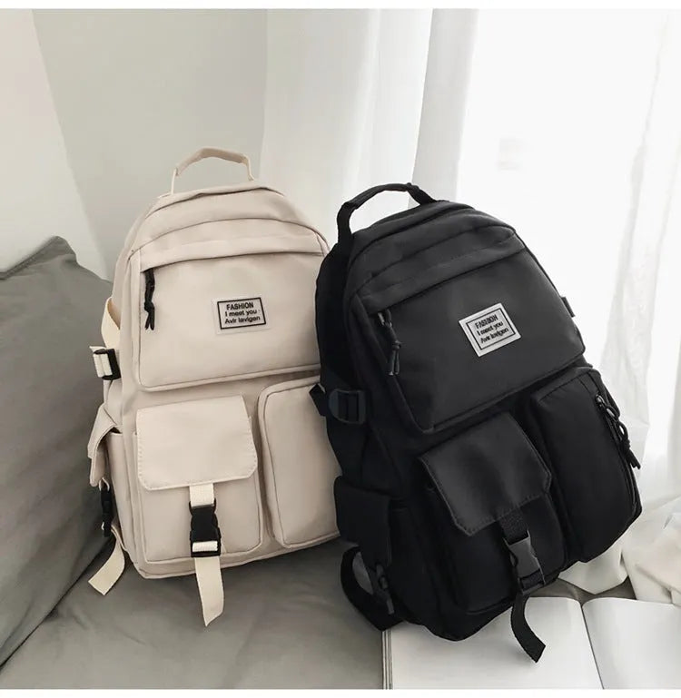 Fresh sweet style student backpack with computer compartment in black colour option