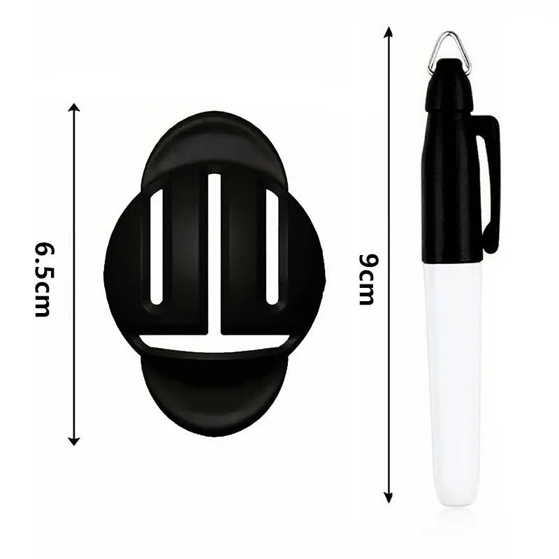 Golf putting alignment tool set with four plastic scriber markers and one drawing pen