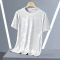 Breathable Quick-Drying Summer Plus Size Camouflage Top Round Neck Short Sleeve for Men Loose Fit Available in M-6XL Black White Army Green Dark Gray