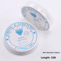 Transparent white elastic fishing line spool for DIY ornaments and craft projects