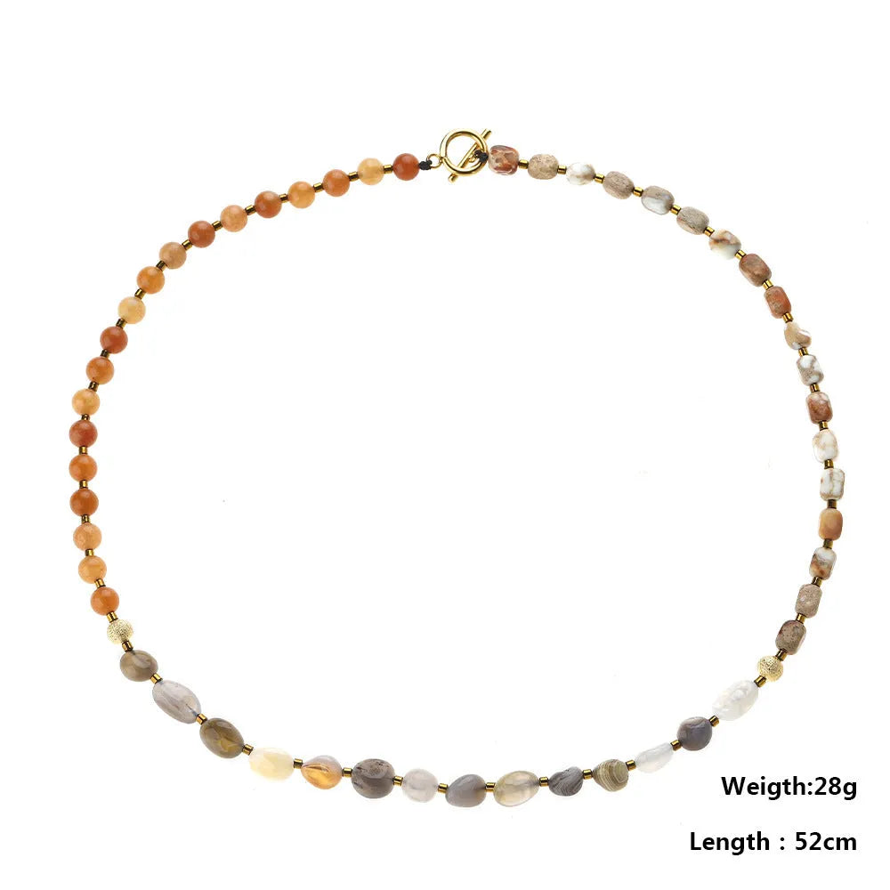 Hand-woven Persian Gulf agate multi-layer bracelet in 3790 colour with geometric texture