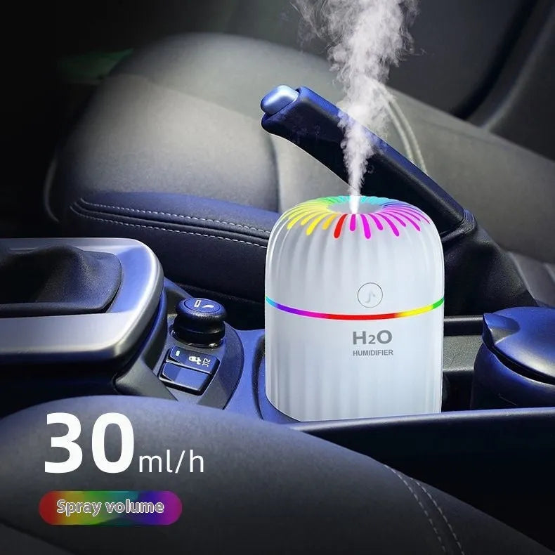 Mini car USB aromatherapy humidifier in animal design with green, pink, or white colour options