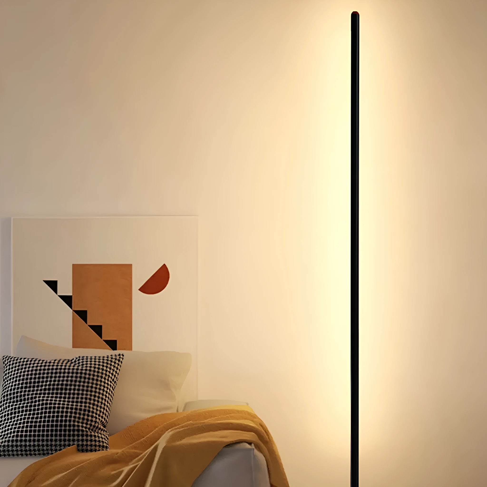 Modern simple vertical aluminum alloy floor lamp with USB plug in three height options