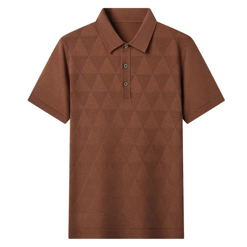 Men's ice silk quick-drying short sleeve t-shirt in green, regular fit, lyocell knitted fabric