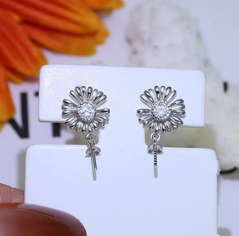 S925 sterling silver Baroque earring frames for DIY jewellery making in gold and silver colour options