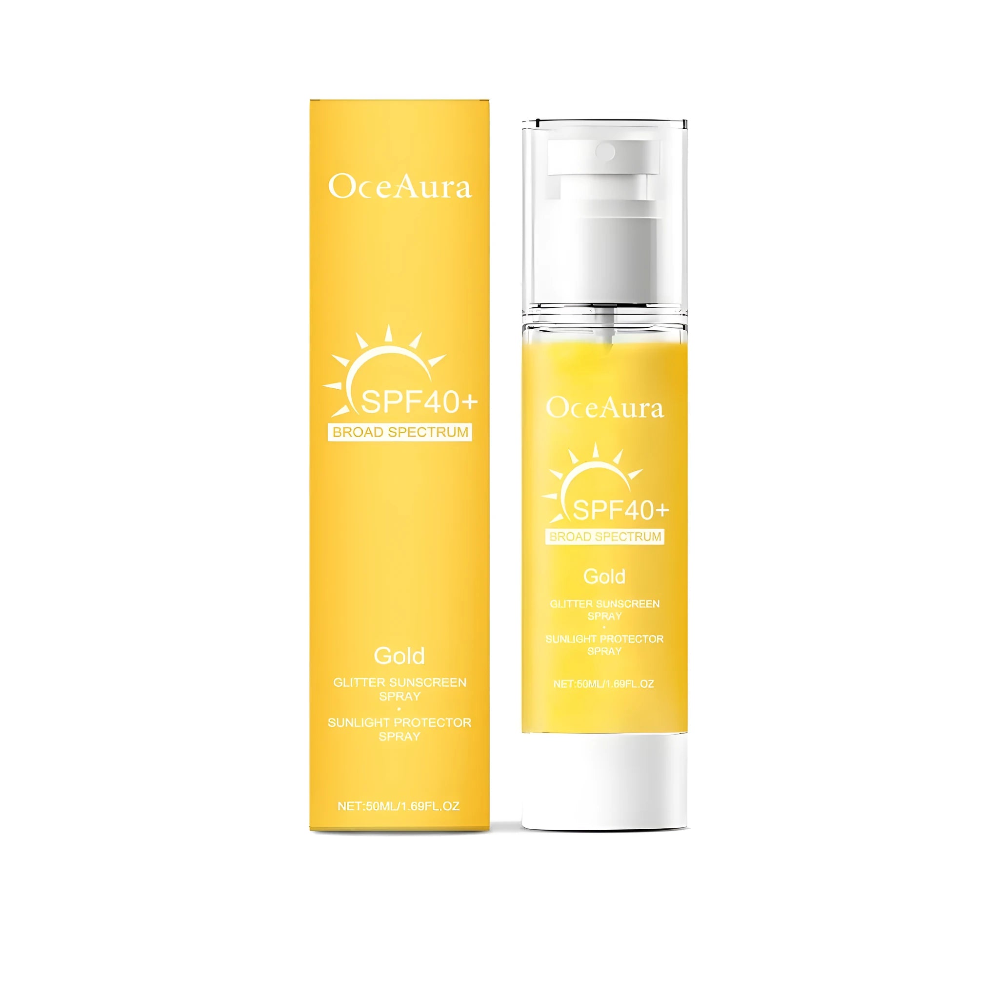 50ml sunscreen spray bottle with titanium dioxide and botanical oils for UV protection