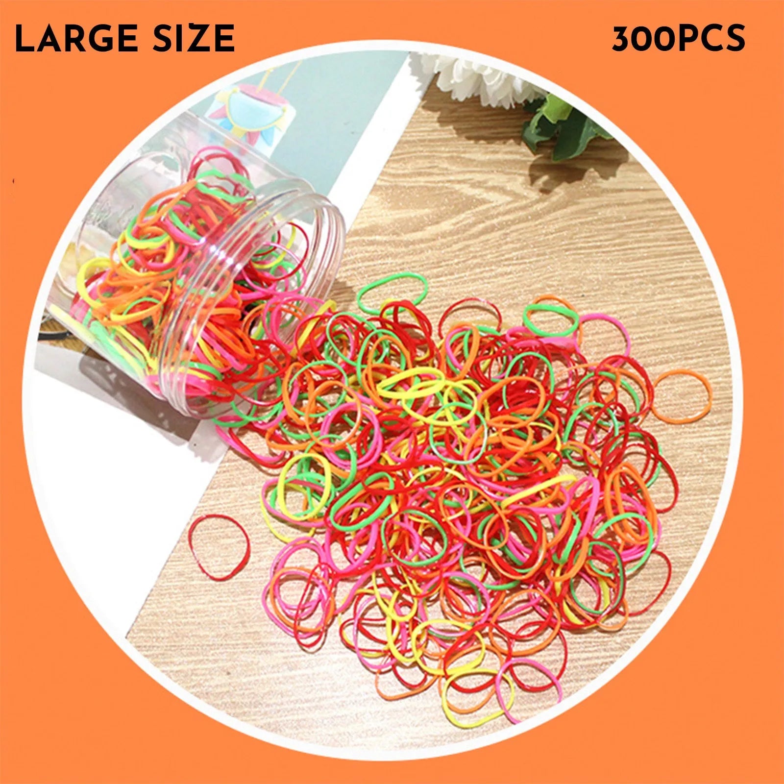 Multi-colour TPU baby hair ties in a reusable container, 300 or 600 pack for toddlers and girls with thin hair