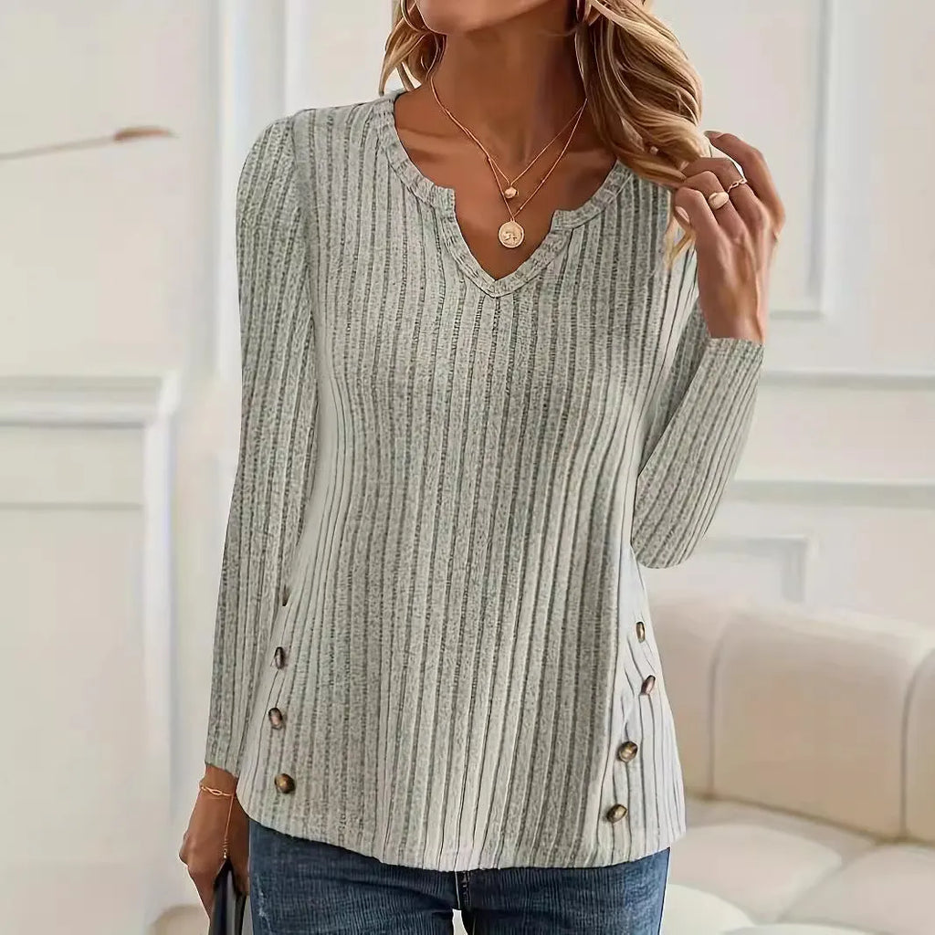 Simple solid colour casual knitted button sweater in black or grey green with Asian sizing
